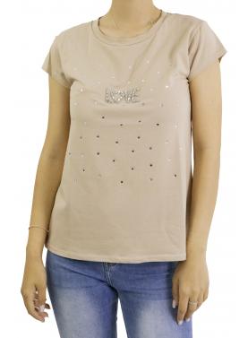 t shirt love con brillantini 